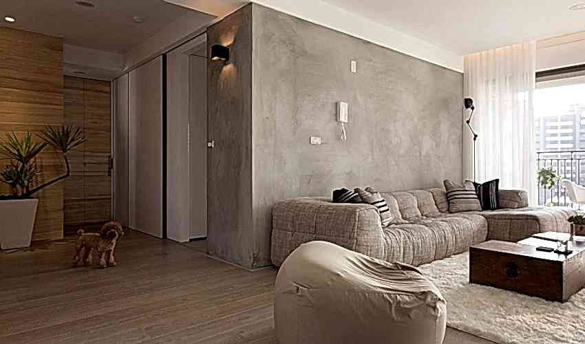 Duvarda beton görünümü